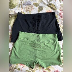 Lime Ricki Black and Green Swim Shorts Pair